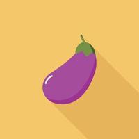 Simple purple aubergine icon in a flat style with a shadow. Vector illustration