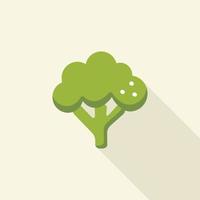 Image of plain broccoli in a flat cartoon style with shade. Vector illustration