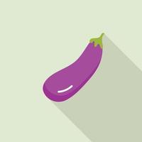 A simple aubergine icon in a flat style with a shadow. Vector illustration