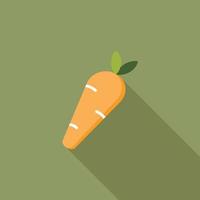 Simple flat style carrot vegetable icon with shadow. Vector illustration