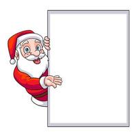 dibujos animados de santa claus mostrando un cartel en blanco vector