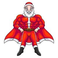 Cartoon super hero santa claus isolated on white background vector