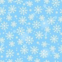 Seamless pattern white snowflakes on blue background. Happy New Year. vector