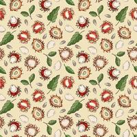 Seamless pattern with rambutans. Design for fabric, textile, wallpaper, packaging. vector