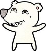 personaje de oso polar vectorial en estilo de dibujos animados vector