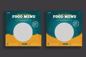 Food social media  post template for food promotion simple banner design vector