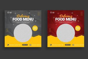 plantilla de publicación de redes sociales de alimentos para promoción de alimentos diseño de banner simple vector
