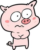 Vector pig character in cartoon style