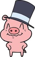 Vector pig character in cartoon style