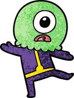 Vector alien character in cartoon style