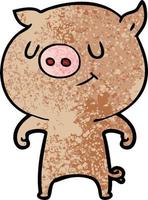 Vector pig character in cartoon style