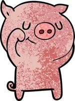 Vector pig character in cartoon style