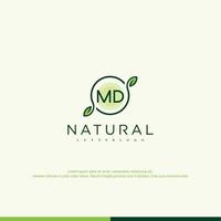 md logotipo natural inicial vector