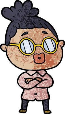 Vector woman character in cartoon style