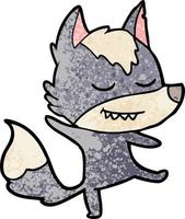 Vector wolf character in cartoon style