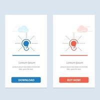 Awareness Ear Hear Hearing Listen  Blue and Red Download and Buy Now web Widget Card Template vector