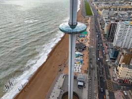 Aerial view of British Airways i360 observation deck in Brighton, UK. photo