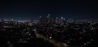 Los Angeles downtown buildings at night photo