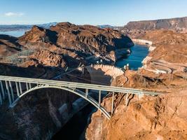 Aerial view of the Hoover Dam in United States. photo