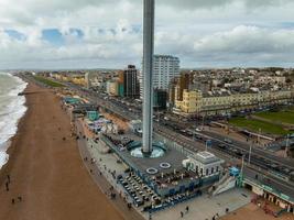 Aerial view of British Airways i360 observation deck in Brighton, UK. photo