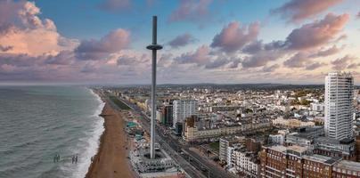 Aerial view of British Airways i360 observation deck in Brighton, UK. photo