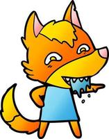 Vector fox character in cartoon style