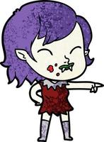 Vector vampire girl character in cartoon style