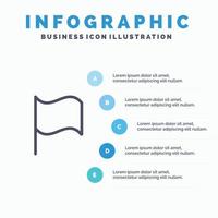 Basic Flag Ui Line icon with 5 steps presentation infographics Background vector