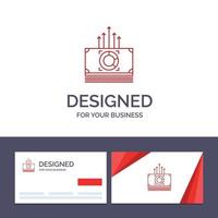 tarjeta de visita creativa y plantilla de logotipo paquete de dinero transferencia de dólares ilustración vectorial vector