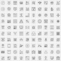 100 iconos de negocios para web y material impreso vector