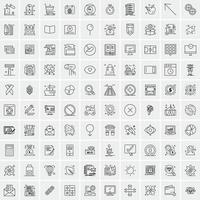 100 iconos de negocios sólidos para web y material impreso vector