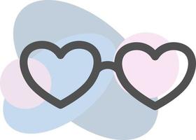 Heart shaped glasses, illustration, vector, on a white background. vector