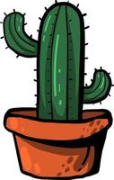 Decorative cactus in a  pot, illustration, vector on white background