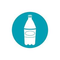 drinks plastic bottle soda refreshment blue block style icon vector