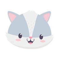 cute raccoon face animal cartoon isolated icon