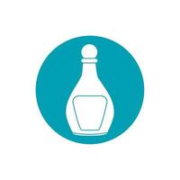 drinks liquor glass bottle with lid blue block style icon vector