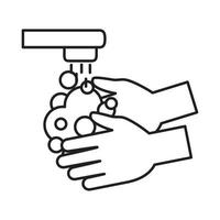 covid 19 coronavirus prevention washing hands frequently line style icon vector