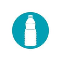 drinks plastic bottle water hydration blue block style icon vector