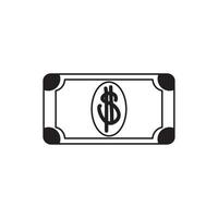 icono de estilo de línea de efectivo de billetes financieros de negocios de dinero vector