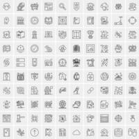 conjunto de 100 iconos de línea de negocios creativos vector