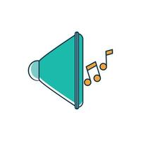 speaker volume note melody sound music line and fill style vector
