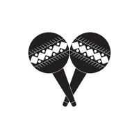 maracas instrument melody sound music silhouette style icon vector