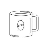 drinks coffee cup with bean emblem line style icon vector