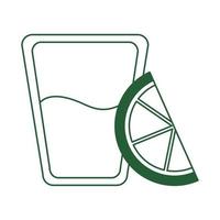 tequila shot and lemon slice cinco de mayo mexican celebration line style icon vector