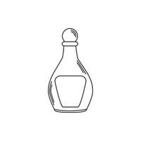 bebidas botella de vidrio de licor con icono de estilo de línea de tapa vector