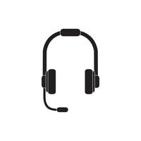 headphones with microphone headset melody sound music silhouette style icon vector