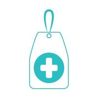 online doctor, medical tag protection covid 19, line style icon vector