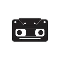 vintage cassette tape melody sound music silhouette style icon vector