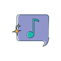 speech bubble quaver note melody sound music line and fill style vector