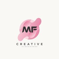 MF Initial Letter Colorful logo icon design template elements Vector